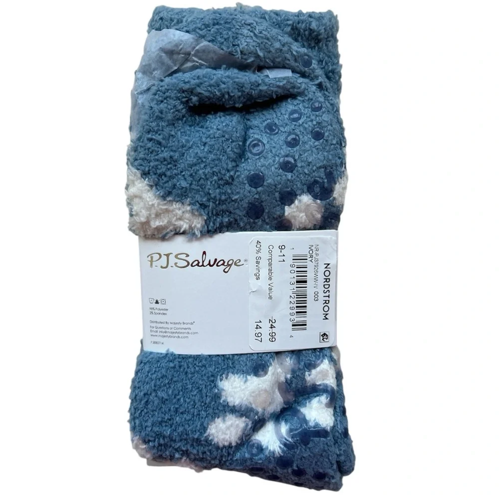 PJ Salvage 2-Pack Socks with Frenchies and Paw Prints NWT